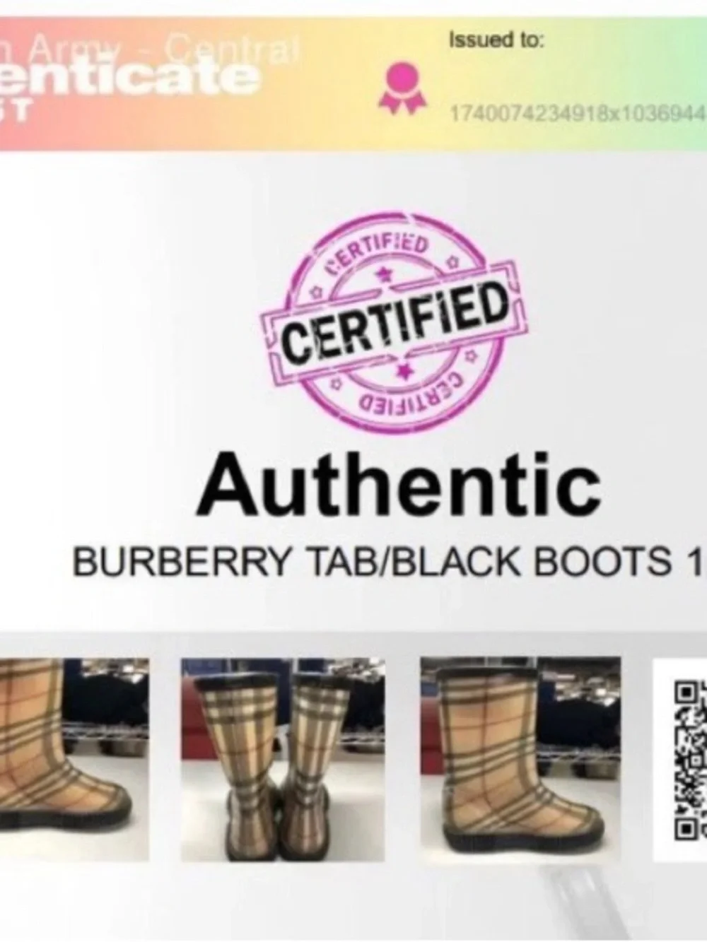 Burberry Beige Plaid Nova Check Kids Rain Boots Size 1/2